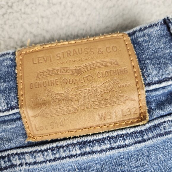 Levi's Premium Jeans Mens 31x32 Blue Lot 514 Straight Fit Modern Workwear Denim - Picture 14 of 15